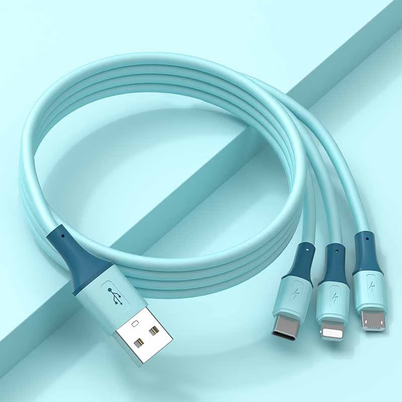 毕亚兹 三合一液态硅胶数据线 1米GD03高清大图