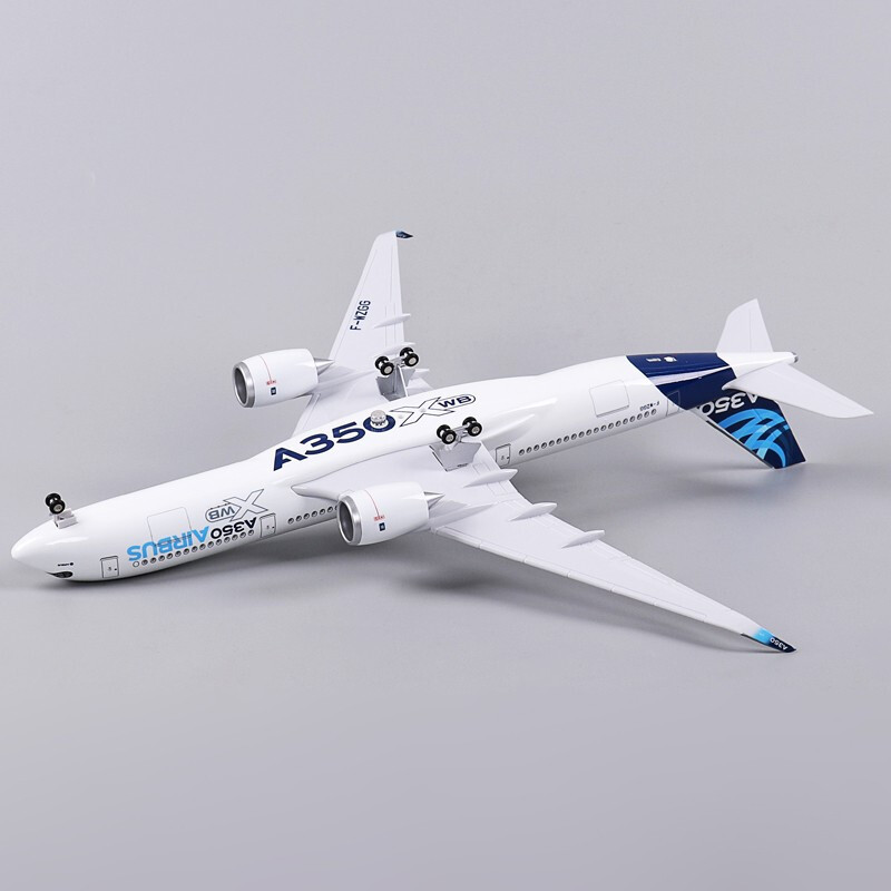 飞机模型带轮子可转动a350空客原型机客机模型飞机摆件47厘米带灯光