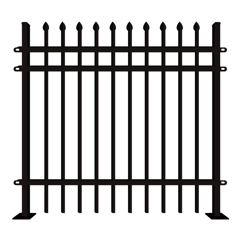 标灿 锌钢护栏安全防护室外铁艺栏杆1.2米高3米宽3横杆(h)