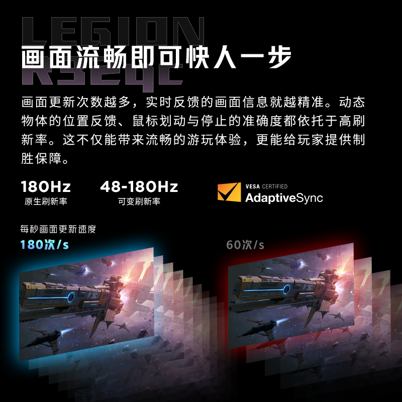 联想(Lenovo)R32qc-30 拯救者显示器 31.5英寸 2K曲面 原生180Hz 1ms 响应 低蓝光 音箱 升降旋转高清大图
