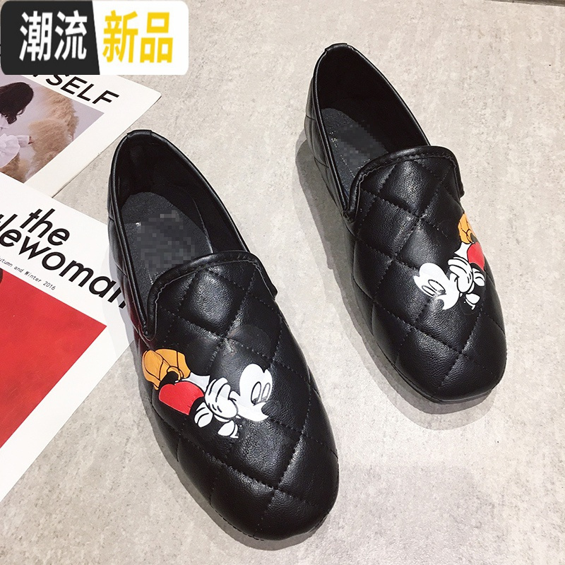 小皮鞋女2020春季新款英伦风复古平底乐福鞋懒人一脚蹬单鞋豆豆鞋 广赫