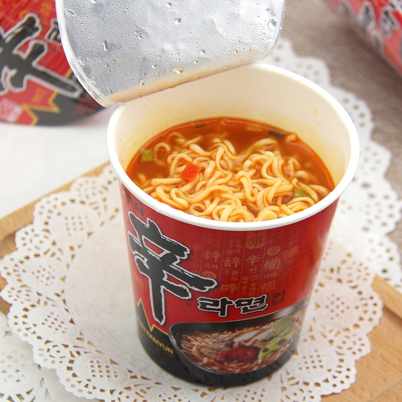 农心韩国进口辛拉面杯面65g6拉面方便面泡面桶装面杯装面视频