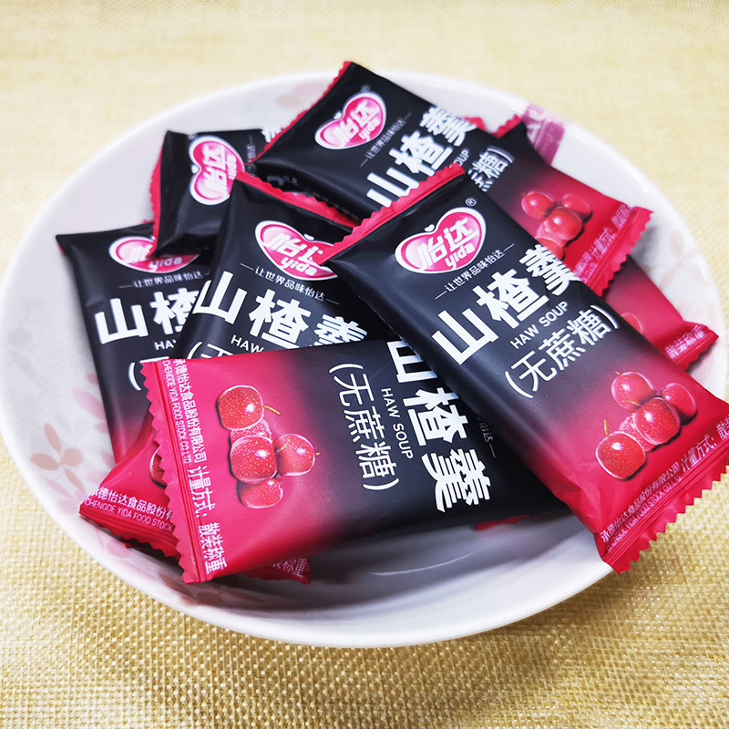 怡达无蔗糖山楂羹248g山楂糕益生元果丹皮无糖脯蜜饯酸甜休闲零食