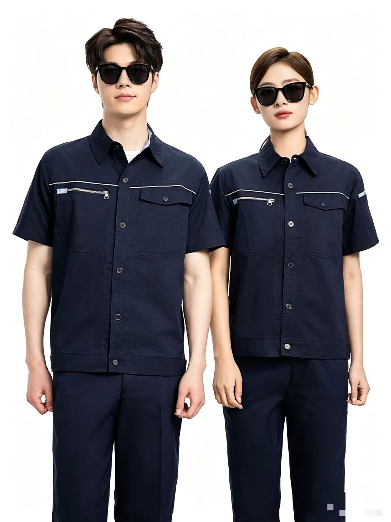 路安保夏季竹纤维立领拉链款工作服DL235D微弹力套
