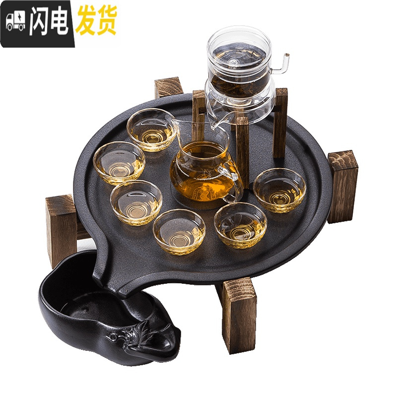 三维工匠 日式自动茶具 耐热玻璃半全自动具 茶具套