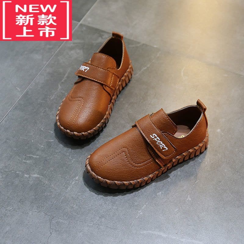 可莉允春秋新款女童皮鞋英伦风豆豆鞋韩版男童小皮鞋中大童休闲鞋学生鞋运动休闲鞋图片