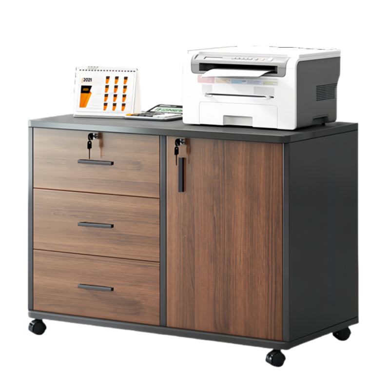 智叶舟矮柜三抽一门80*40*60cm台高清大图