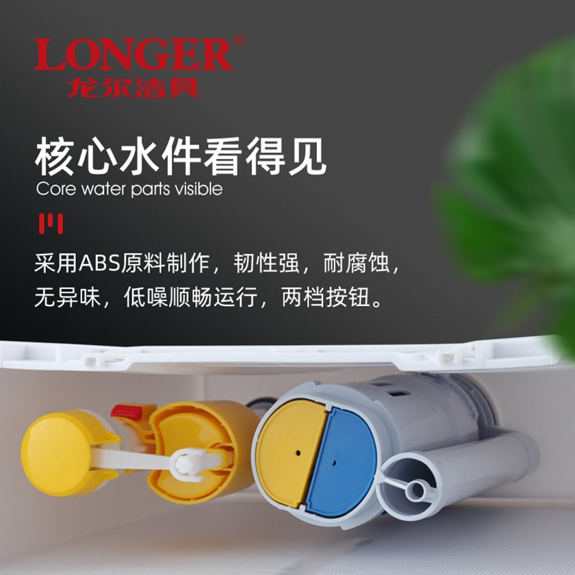 LONGER龙尔洁具 挂壁式节能冲水箱卫生间蹲便器蹲厕便池蹲坑厕所水箱节能冲水箱家用挂壁式 LE-8747高清大图