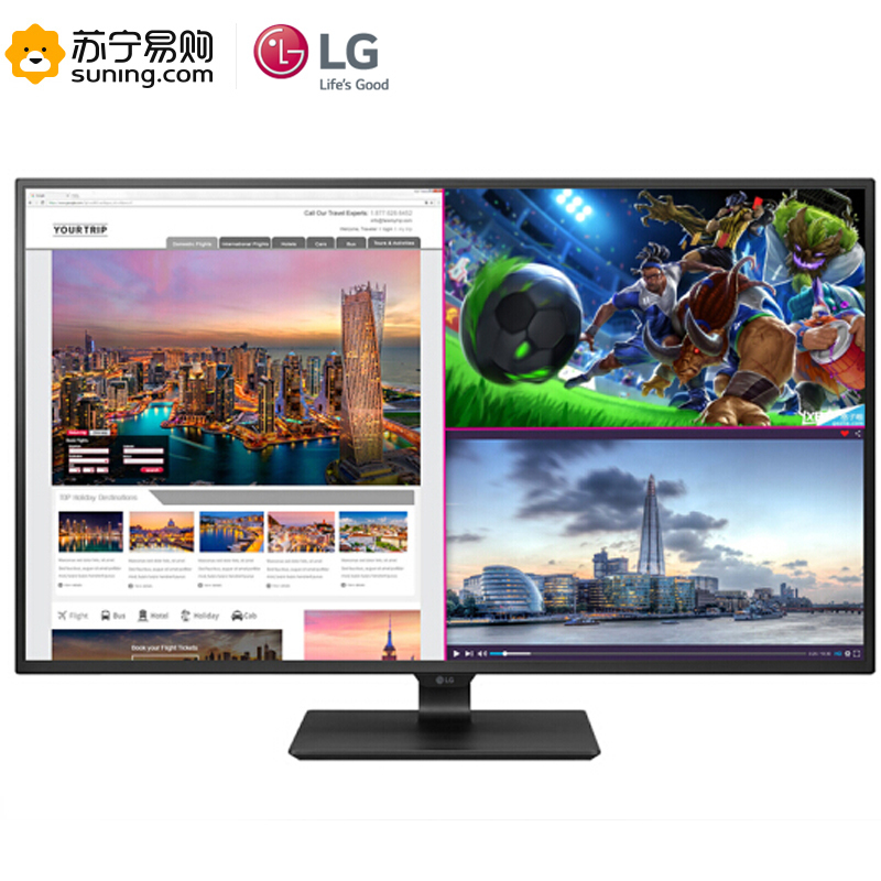 LG 42.5英寸 4K超高清 4个HDMI Type-C PBP液晶显示器 10W音箱 IPS硬屏 HDCP2.2(43UD79)