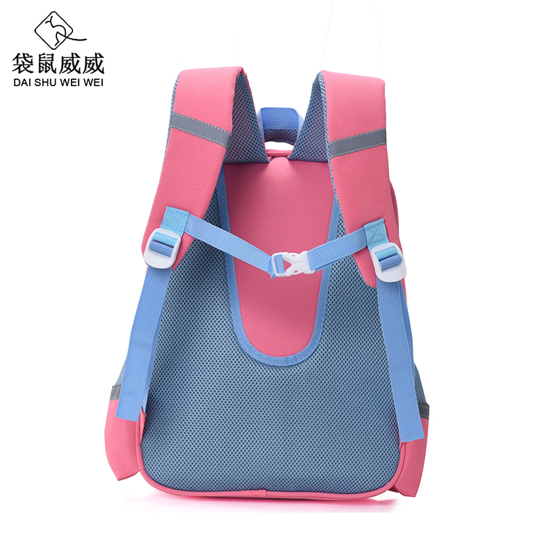 袋鼠威威 学生书包 送雨伞和双层卡通文具盒 XFH2323-2高清大图