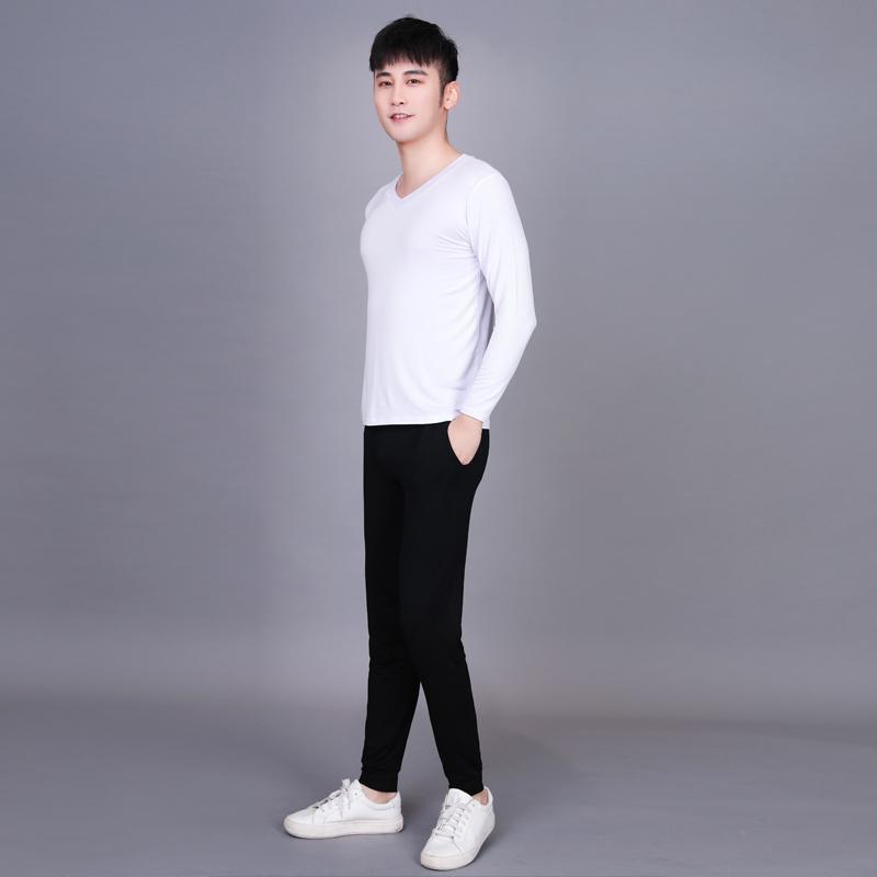 圆领黑色短袖上衣m男士形体服舞蹈服上衣裤子学生艺考现代舞拉丁舞