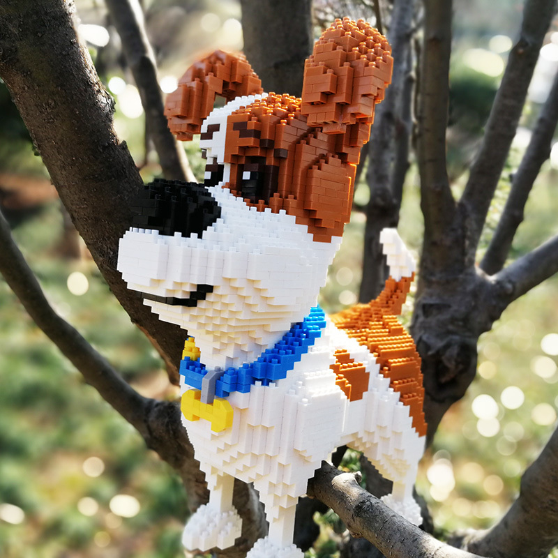 微型成人钻石兼容乐高小颗粒拼插积木玩具动物宠物狗哈士奇 xz8037