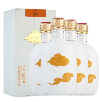 金徽酒山水金徽-云52度500ML*4瓶整箱礼盒装浓香型白酒纯粮食酒宴请送礼