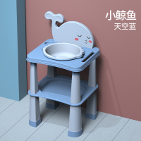 开优米kiuimi婴儿洗脸盆宝宝洗漱台儿童刷牙台小孩塑料洗手池家用免安装可升降小鲸鱼-天空蓝