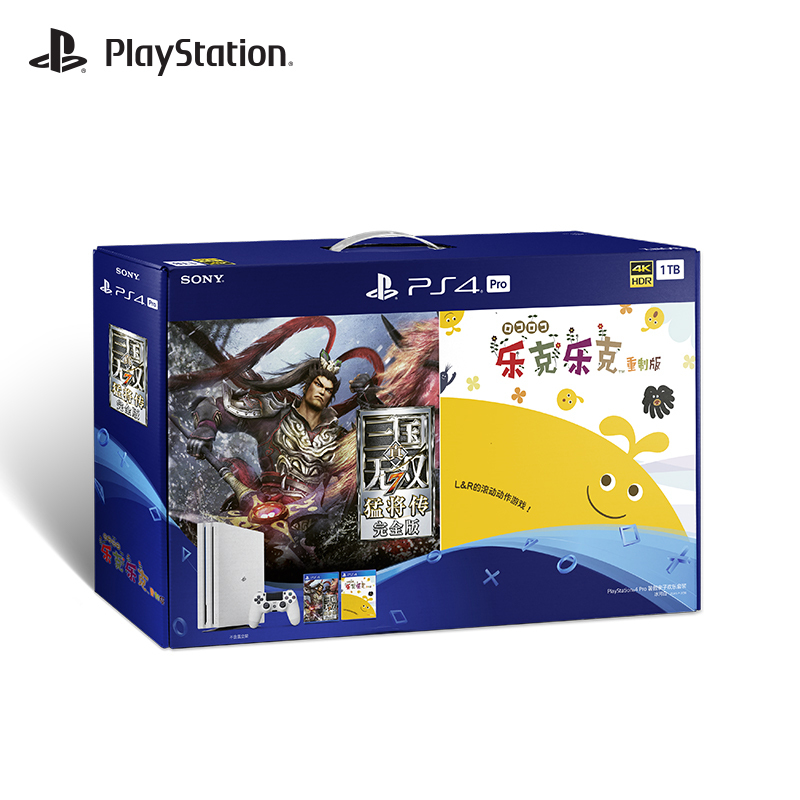 索尼(SONY)PlayStation 4 PS4 Pro 1TB白色人气亲子欢乐套装 国行家用游戏机