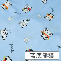 人造棉布料宝宝衣服绵绸服装面料儿童棉布睡衣夏季棉绸布 蓝底熊猫（半米价）_699