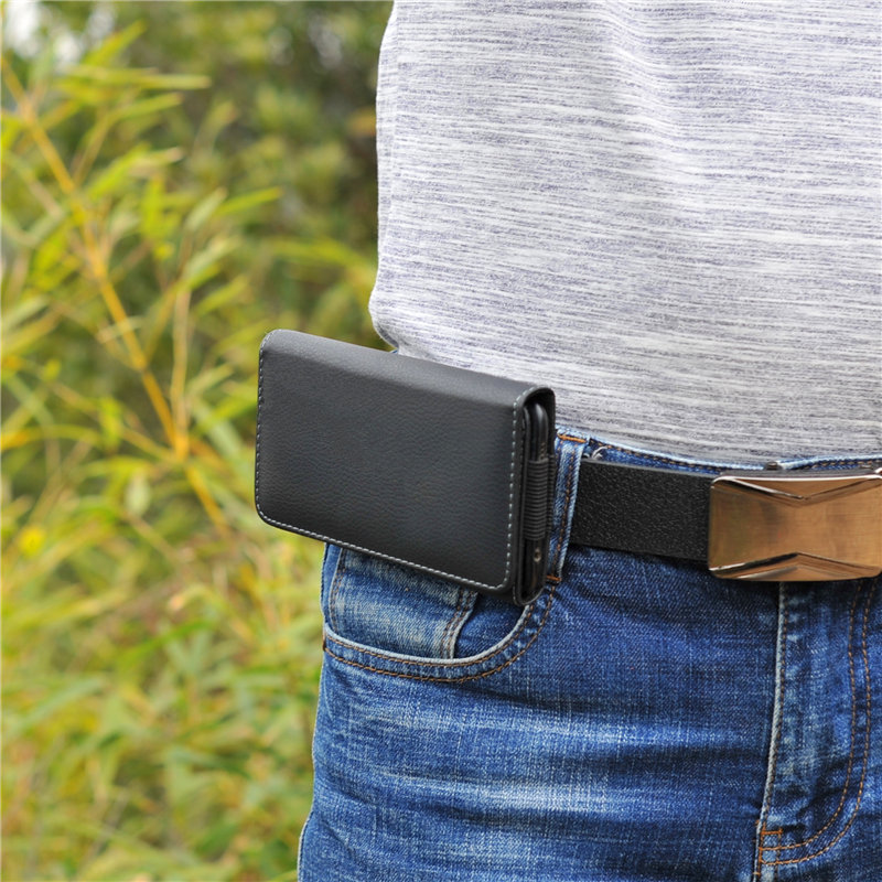 派尼美特手机包穿皮带挂腰包男老人中年横款薄单层vivo华为oppo手机套