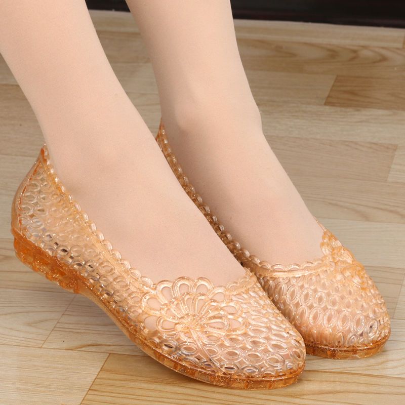 洞洞鞋凉鞋女沙滩鞋鞋鸟巢鞋凉鞋塑料水晶果冻鞋女鞋夏新款妈妈鞋黑色