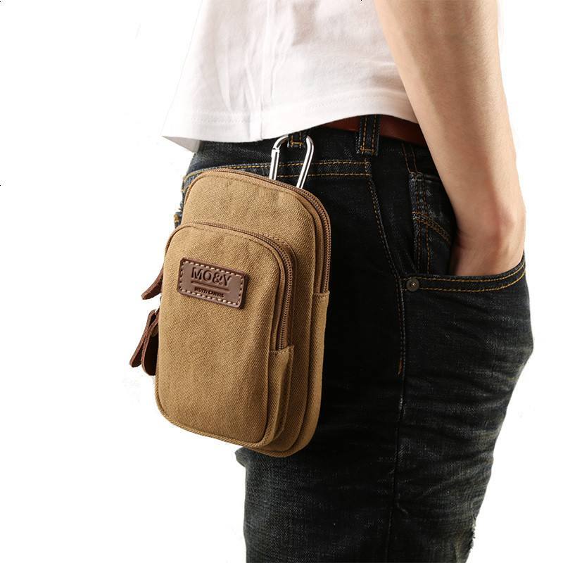 潮流帆布男士腰包挂包户外休闲斜挎包