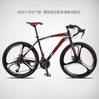 26寸镁合金一体轮弯把公路自行车zxc碟刹成人单车学生男女代步车21速城市车27速高碳钢车架威利浦
