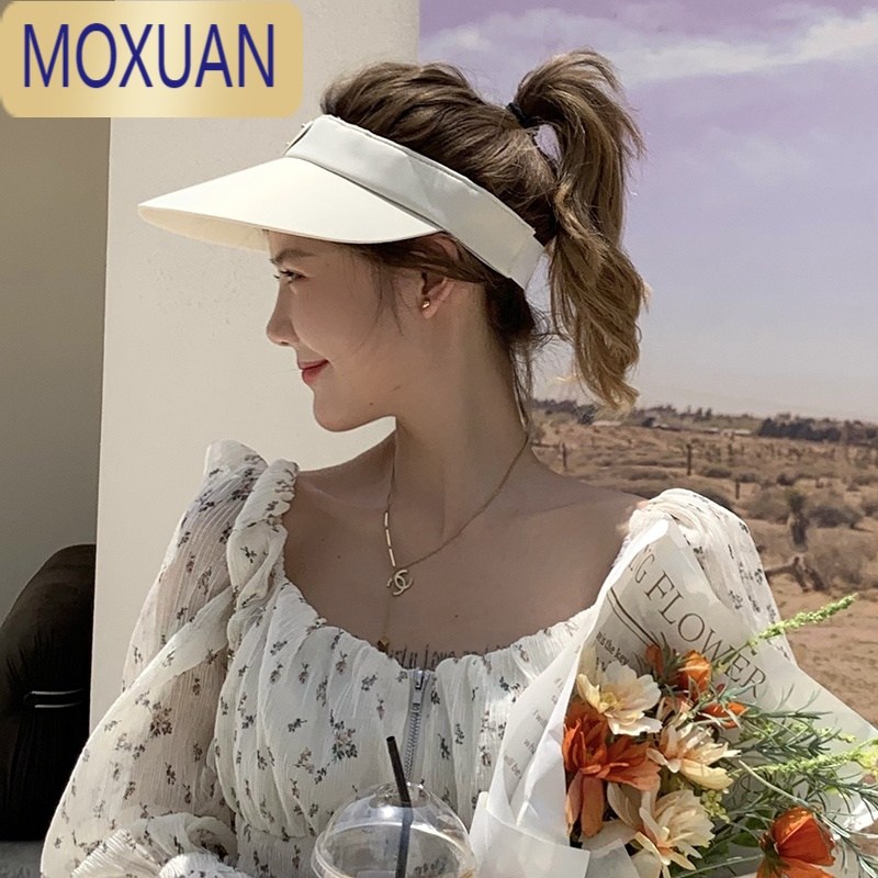 MOXUAN空顶帽女夏季防晒无顶遮脸太阳帽遮阳帽运动速干鸭舌帽韩版贝壳帽