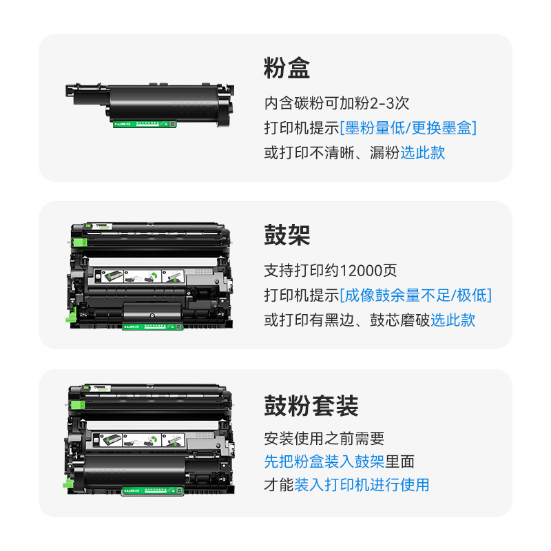 才进王者版适用兄弟TN-B020粉盒DCP-B7530DN B7500D B7535DW硒鼓B7520DW MFC-B7