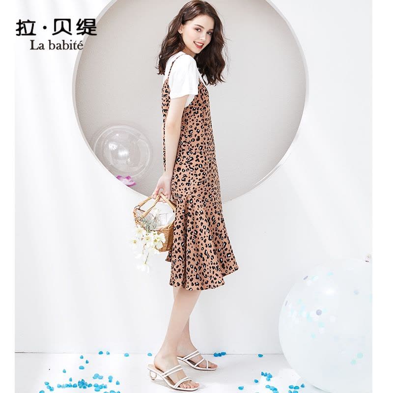 拉夏贝尔拉贝缇吊带连衣裙子女装夏季新款法式复古裙过膝很仙图片