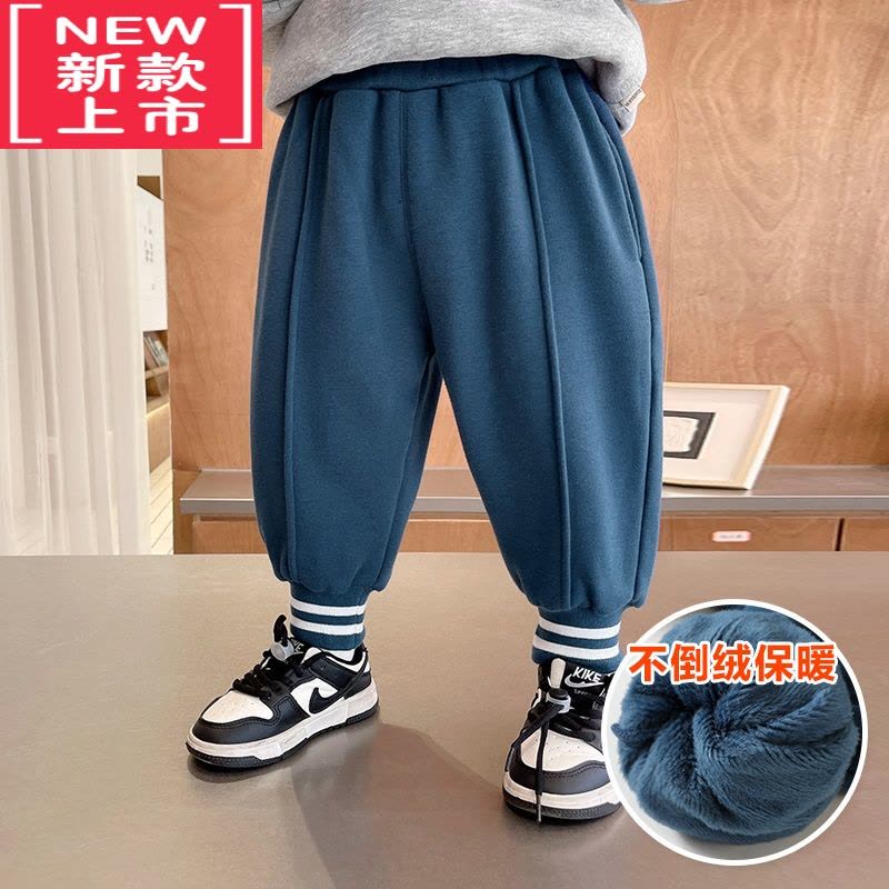 可莉允男童加绒运动裤子冬装秋冬款童装儿童宝宝洋气小童保暖卫裤潮3587保暖裤图片