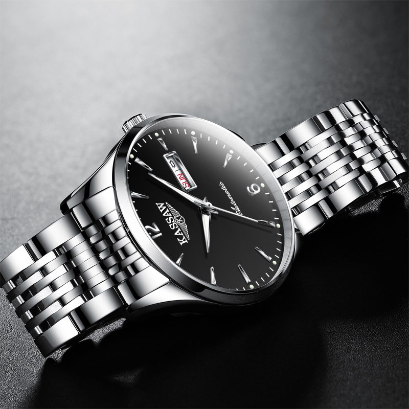 卡梭(kassaw)手表男时尚商务全自动机械表男表日历星期夜光防水薄款