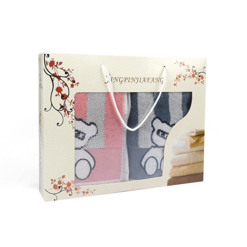 莺歌纯棉提花彩道毛巾(75*35)120g颜色随机/2条盒装高清大图