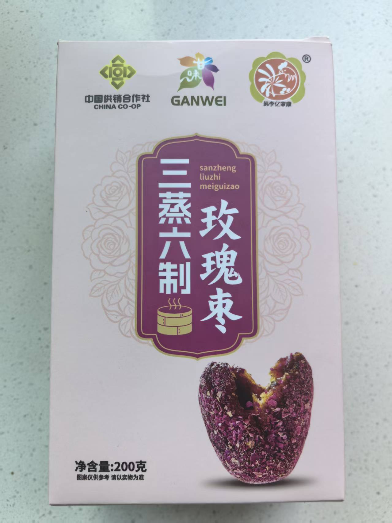 韩李亿家康玫瑰蒸枣200g4盒高清大图