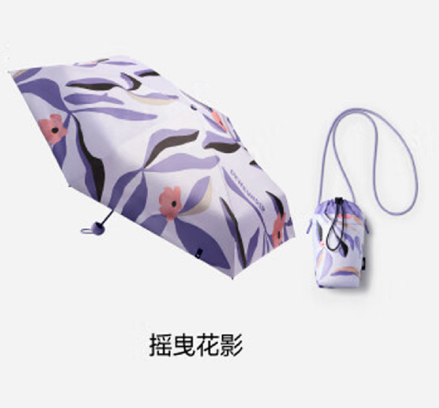 蕉下(beneunder)防紫外线遮阳伞五折黑胶晴雨伞防晒伞野花BM526摇曳花影