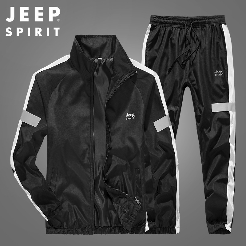jeep吉普套装男春秋款韩版潮流大码宽松秋季休闲运动服外套tt801