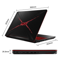 华硕(ASUS)飞行堡垒6代FX86 15.6英寸游戏笔记本电脑第八代英特尔®酷睿™i7(i7-8750H 8G 1TB+256GB GTX1050Ti-4G独显 IPS火陨红黑)