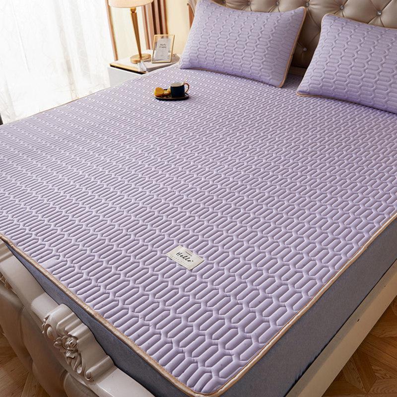 家柏饰(CORATED)泰国乳胶凉席三件套1.2学生天丝空调软席子1.5冰丝1.8m床水洗夏季 紫色【纯乳胶填充凉感丝面料】 0.8m床