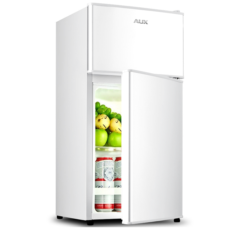 奥克斯aux家用双门迷你冰箱小型冷藏冷冻小冰箱宿舍出租房节能电冰箱