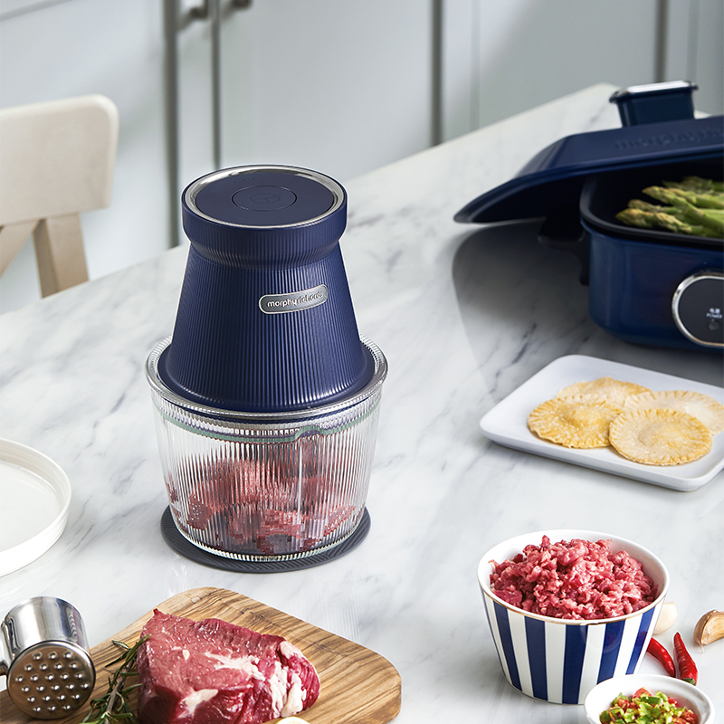 摩飞 多功能电动绞馅机1L 婴儿辅食机食物处理器 MR9402蓝色高清大图
