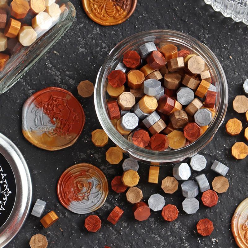 混色木槿梵花180颗珠光火漆蜡粒印章封蜡封印信封礼盒火漆蜡粒瓶装