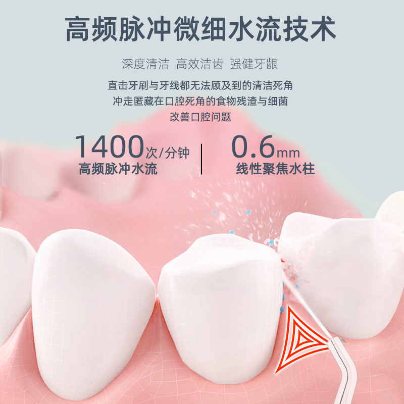博皓(prooral)冲牙器水牙线小魔瓶家用口腔清洁牙结石便携式洗牙器 [升级款 300ml大水箱/忠诚粉]