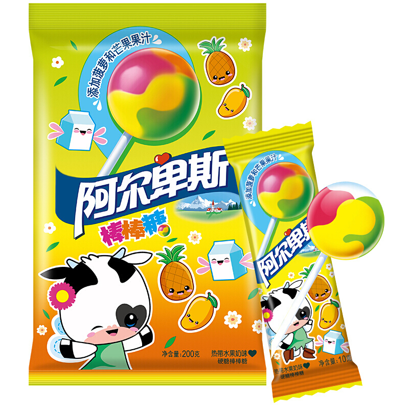 阿尔卑斯乐嚼Q凝胶糖果乳酸果果袋装60g