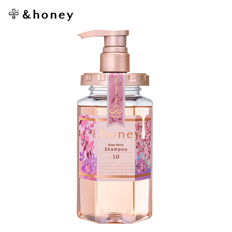 安蒂花子(&honey)洗发水日本进口水感丰盈樱花洗发水无硅油洗发露改善毛躁头皮护理 水感丰盈洗发水440ml