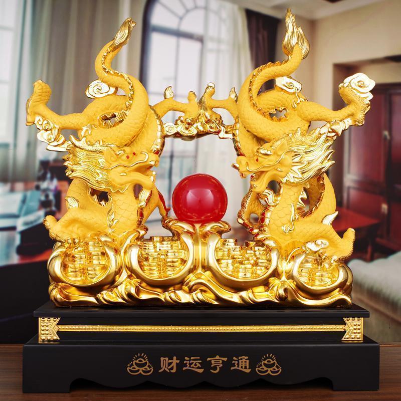 双龙戏珠摆件风水镇宅辟邪客厅电视柜办公室装饰摆设开业乔迁礼品_441