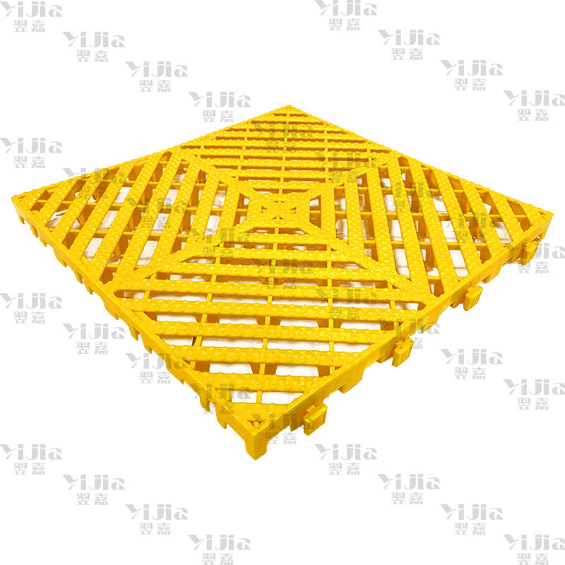 翌嘉 YJ3121307地格栅塑料拼接地板垫网格垫板 黄色