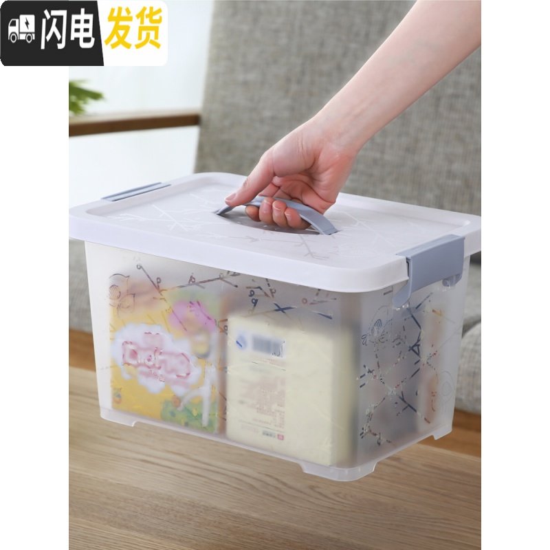 三维工匠透明收纳箱塑料装衣服的玩具整理储物箱子有盖小收纳盒储蓄箱大号高清大图