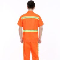 环卫工作服工人长短袖带反光条保洁春夏天季马甲养护上衣园林市政套装
