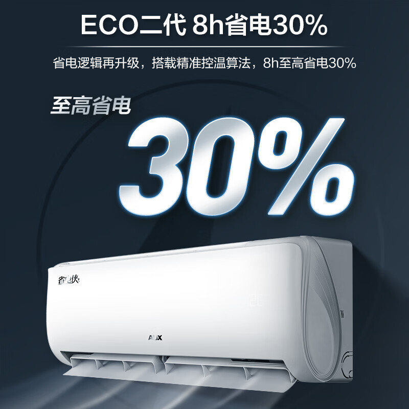 奥克斯 (AUX)1.5匹 新一级能效变频冷暖自清洁家用卧室壁挂式空调省电侠KFR-35GW/BpR3AQS1(B1)