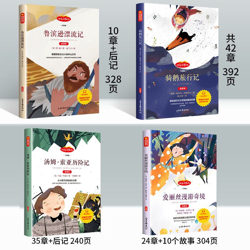 小英雄雨来 鲁滨逊漂流记正版六年级下册必读课外书爱丽丝漫游奇境骑鹅旅行记