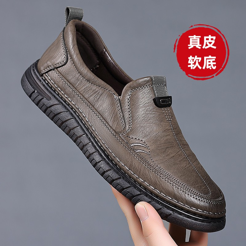 卡森亚男鞋2023新款春秋款男士鞋真皮商务休闲皮鞋男低帮马丁鞋内增高