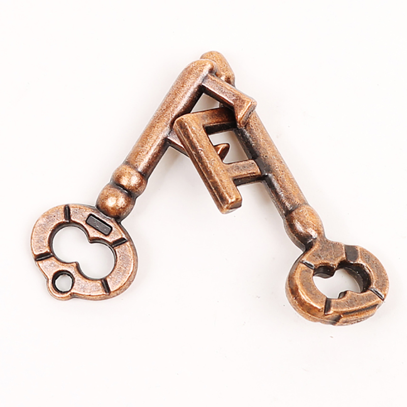 铁铜合金解扣九连环解环智力锁鲁班扣烧脑锁孔明锁成人钥匙锁