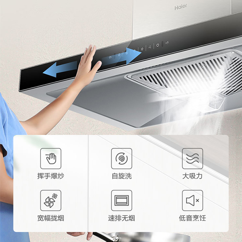 海尔(Haier)抽油烟机CXW-219-ET903 欧式抽油烟机 21爆炒大吸力 一级能效 触控 家用